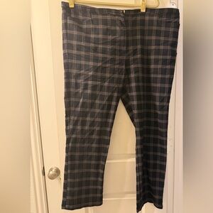 ASOS Curve Plaid Ankle Pants - Blue and White